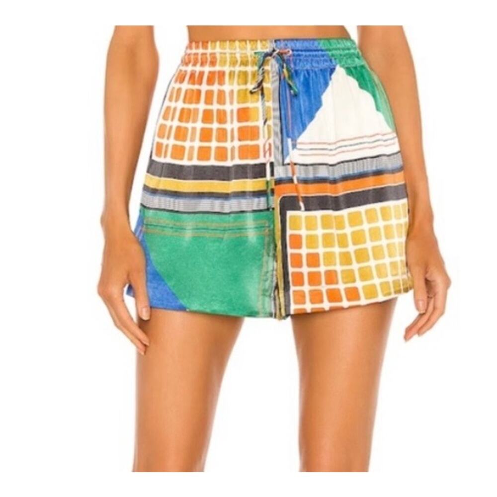 Song of Style Shorts Women Small Oliver Geometric Scarf Wide Leg High Waisted